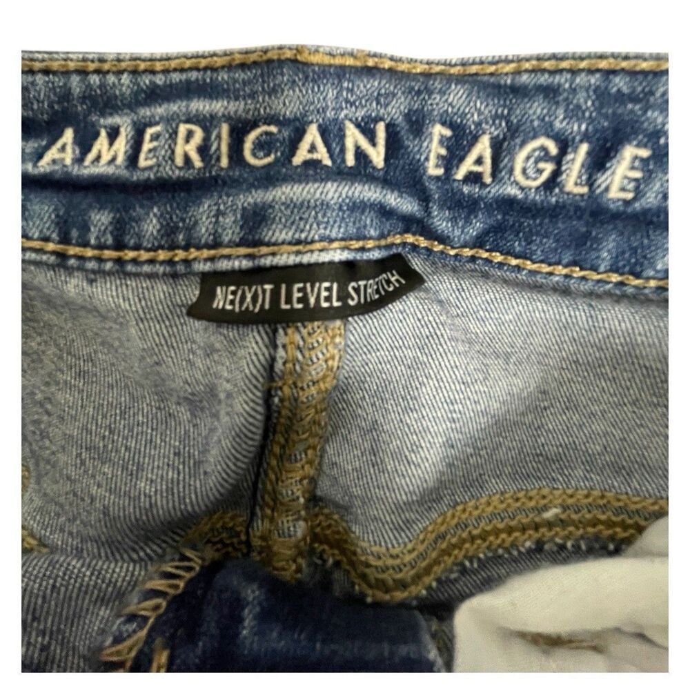 American Eagle Distressed Skinny Jeans Women Size 4 Stretch - Picture 3 of 6